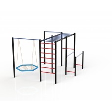 Workout playground with a swing